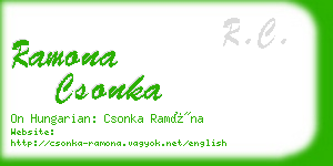 ramona csonka business card